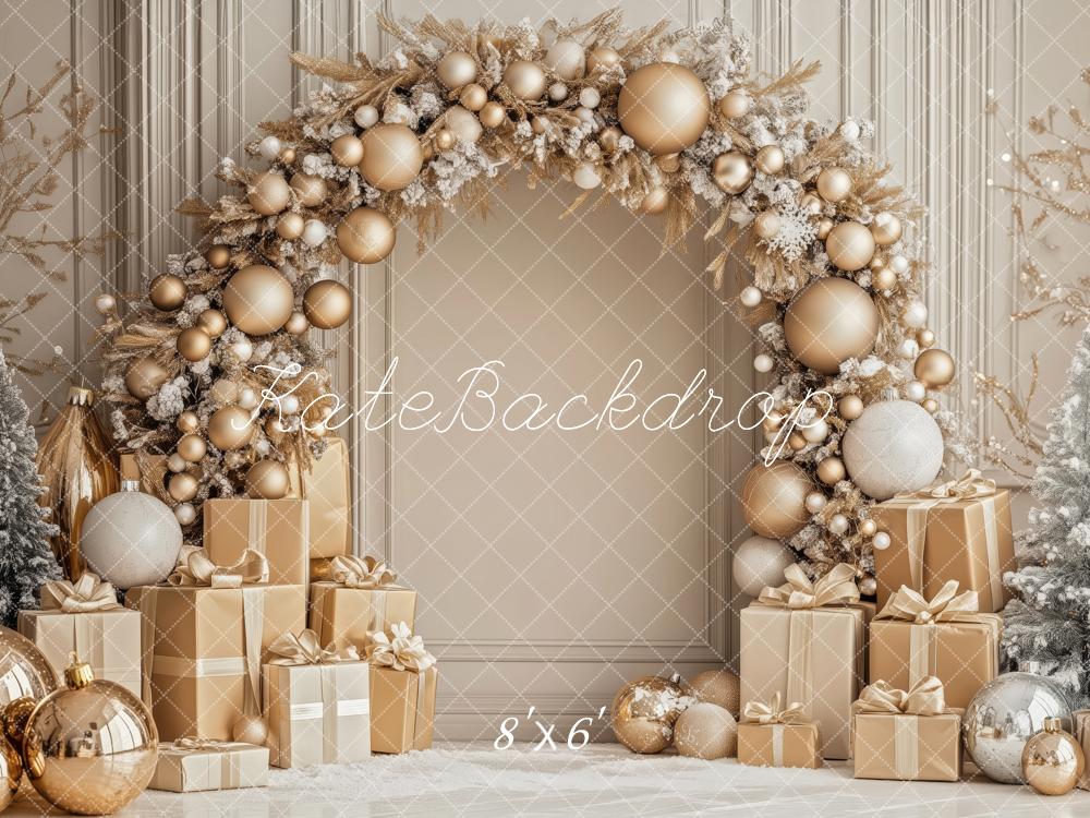 Kate Noël Arche Boules Cadeaux Or Toile de fond conçue par Patty Roberts - Kate Backdrop FR