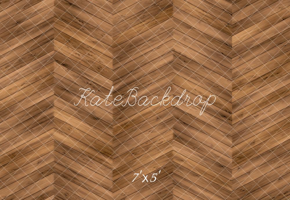 Kate Bois Chevron Marron Texture Sol Toile de fond conçue par kate image - Kate Backdrop FR