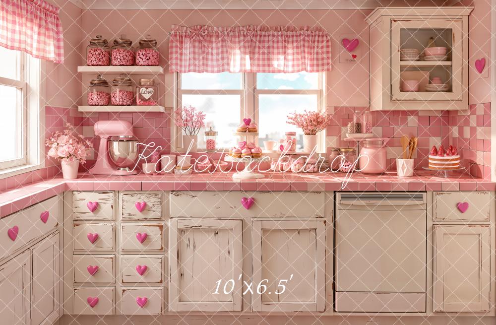 Kate Saint Valentin Cuisine Rose Vintage Toile de fond conçue par Emetselch