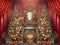 Kate Noël Sapins Cheminée Rideaux Cadeaux Toile de fond conçue par Emetselch - Kate Backdrop FR