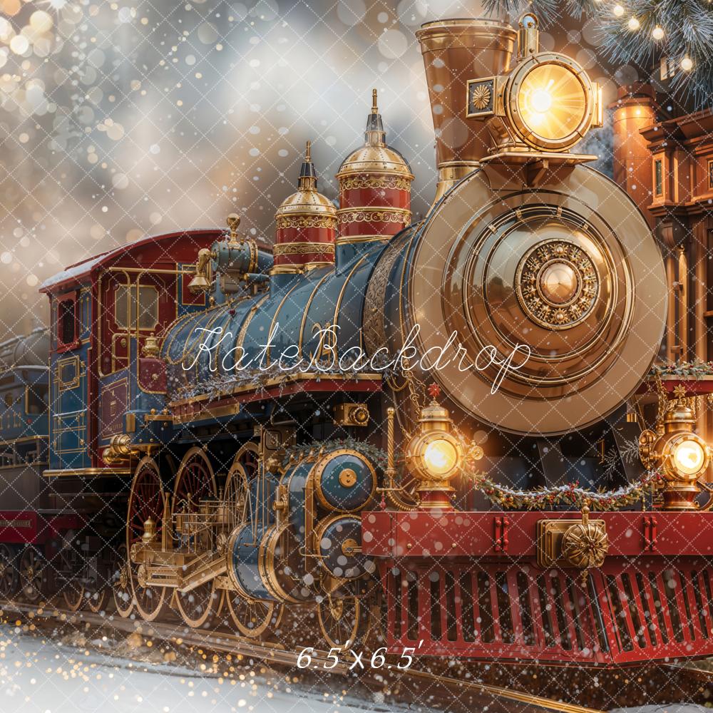 Kate Train Polaire Noël Casse-Noisette Horloge Toile de fond conçue par Emetselch