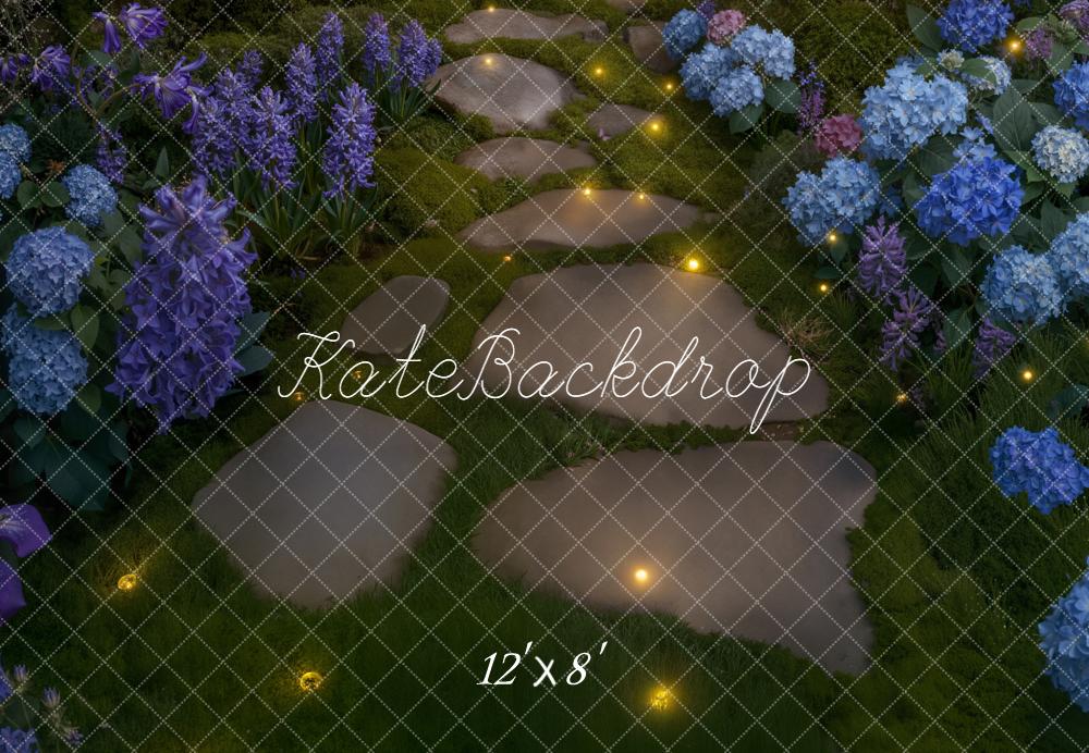 Kate Jardin Chemin Hortensias Sol Toile de fond en Polar conçue par Kate Image