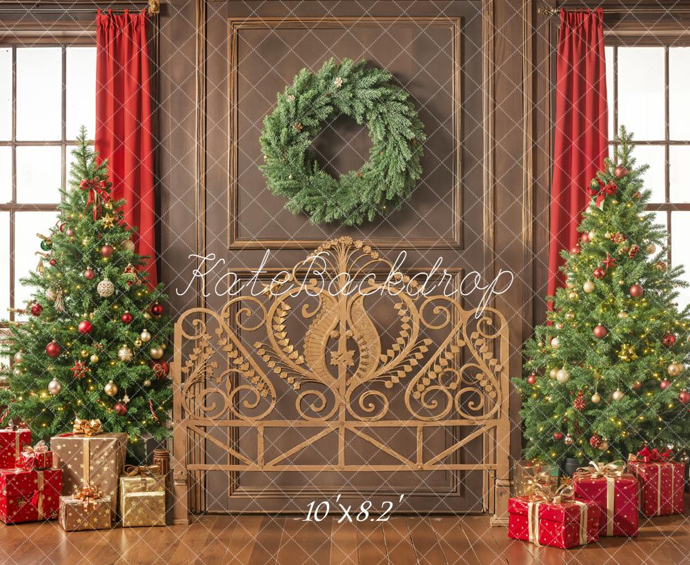 Kate Noël Sapins Tête de lit Cadeaux Toile de fond conçue par Emetselch - Kate Backdrop FR