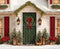 Kate Noël Maison Lanternes Neige Toile de fond en Laine conçue par Emetselch