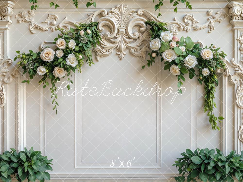 Kate Mariage Fleurs Mur Vintage Ornement Toile de fond conçue par Mini MakeBelieve