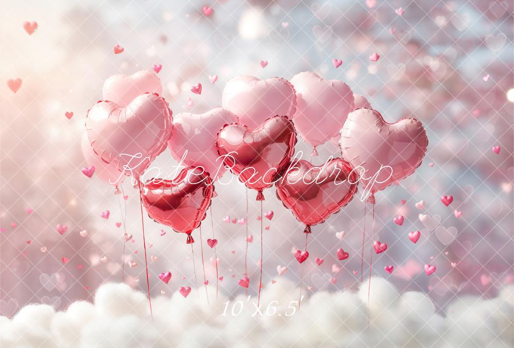 Kate La Saint Valentin Ballons Cœurs Toile de fond en Laine conçue par Emetselch - Kate Backdrop FR