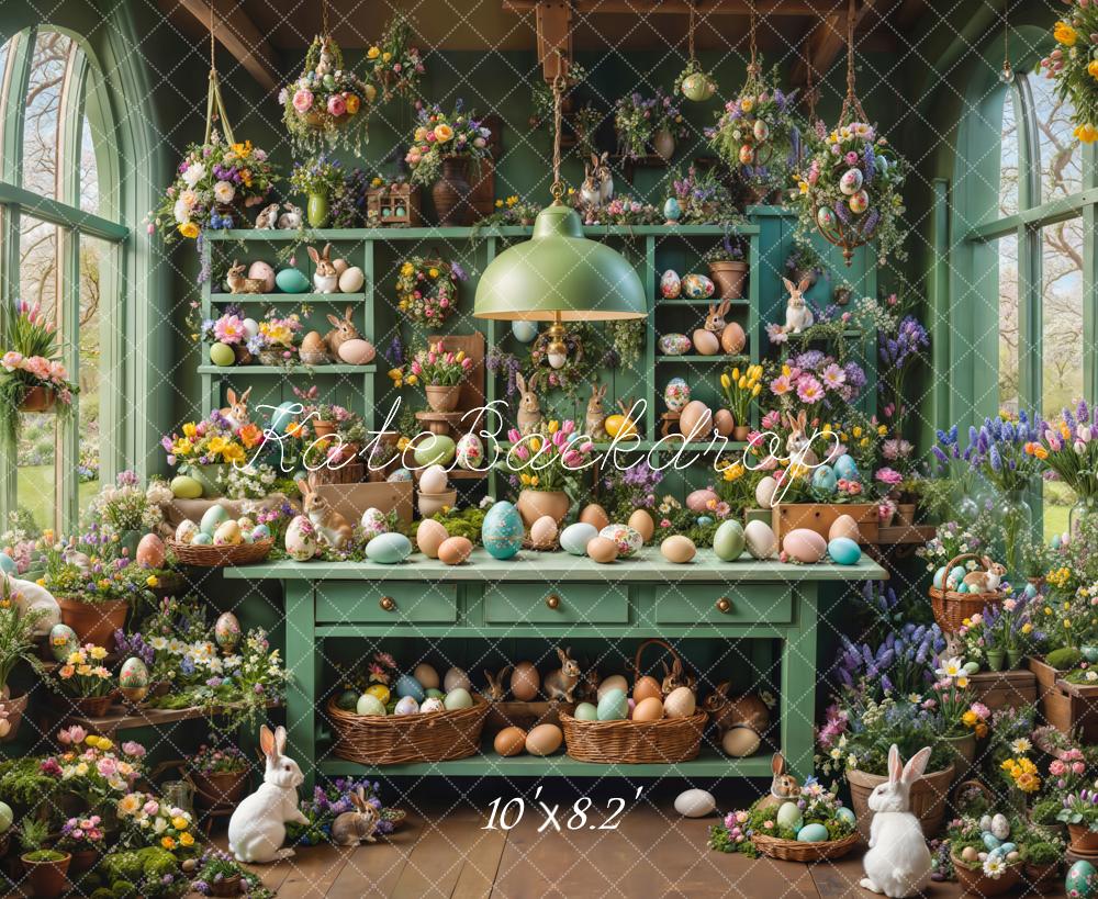 Kate Pâques Lapins Fleurs Œufs Toile de fond en Polar conçue par Emetselch