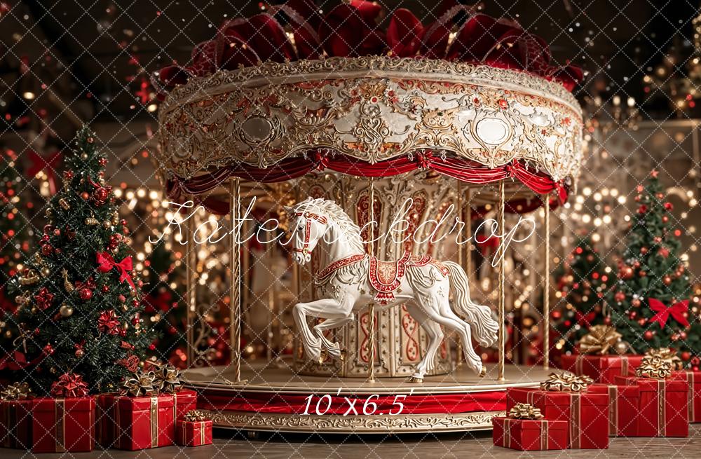 Kate Carrousel Noël Cadeaux Toile de fond en Polar conçue par Emetselch