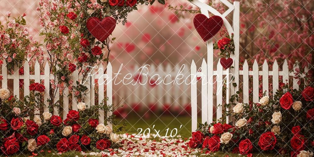 Kate Jardin Saint Valentin Arche Fleurs Toile de fond conçue par Emetselch