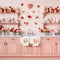 Kate Saint Valentin Cuisine Rose Fleurs Toile de fond conçue par Patty Roberts