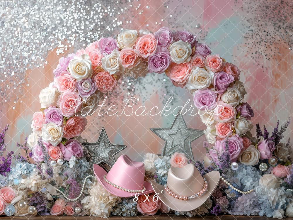 Kate Arc de Fleurs Chapeaux Paillettes Toile de fond conçue par Mini MakeBelieve - Kate Backdrop FR
