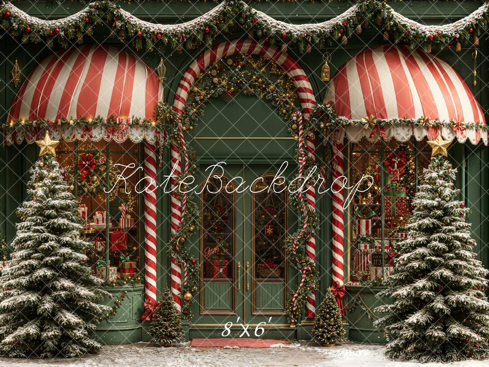 Kate Noël Boutique Sapins Porte Toile de fond en Laine conçue par Emetselch - Kate Backdrop FR