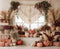 Kate Automne Citrouilles Fleurs Bohème Toile de fond en Laine conçue par Emetselch