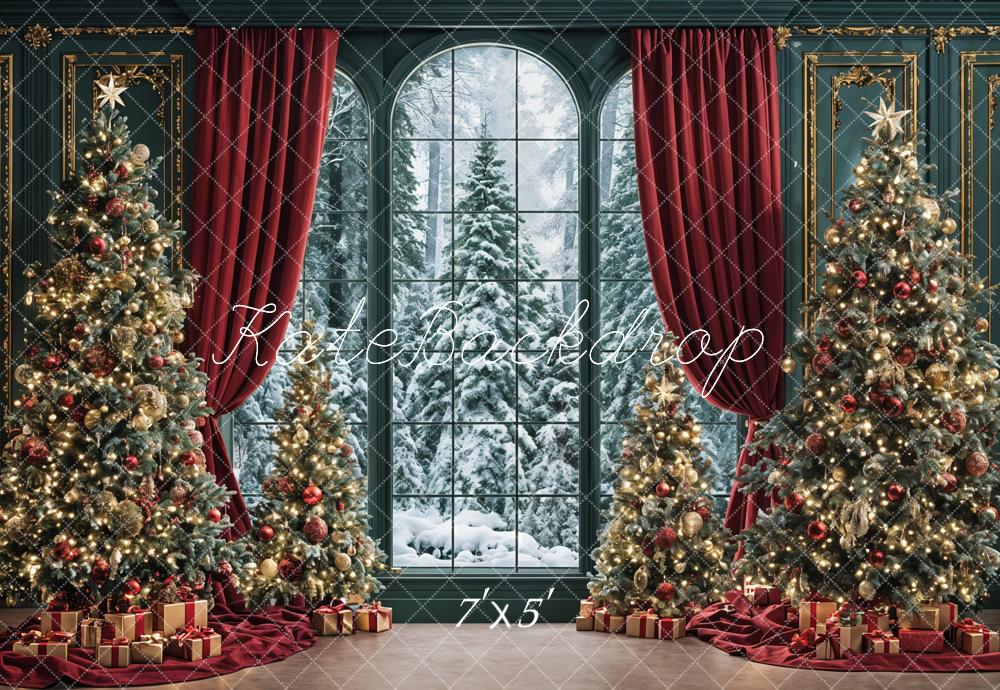 Kate Noël Sapin Fenêtre Rideaux Toile de fond conçue par Ashley Paul