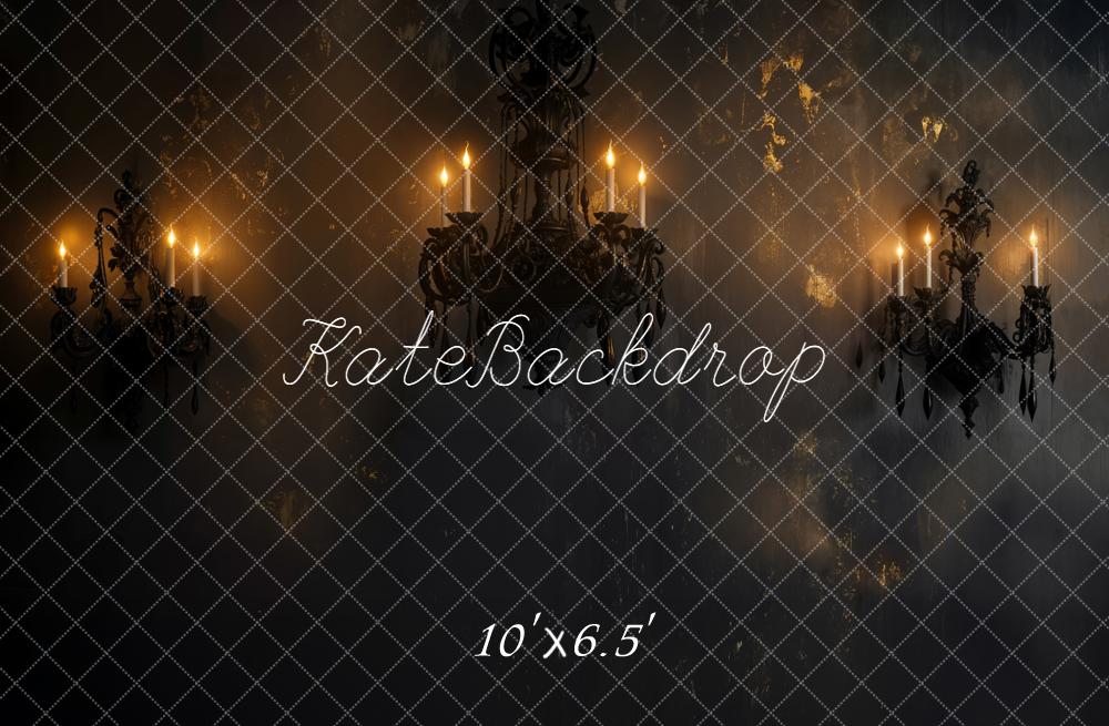 Kate Halloween Chandelier Mur Noir Toile de fond conçue par Emetselch - Kate Backdrop FR