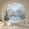 Kate Hiver Salon Noël Fenêtre Neige Toile de fond conçue par Emetselch - Kate Backdrop FR