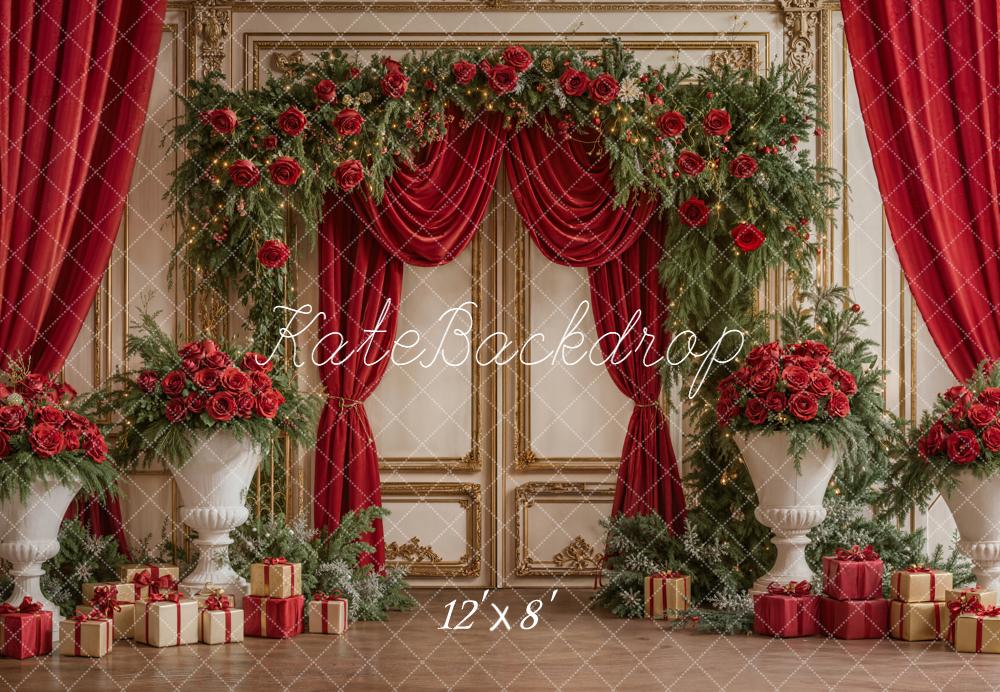 Kate Saint Valentin Fleurs Rouge Toile de fond en Polar conçue par Emetselch