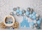 Kate Château Carrosse Arc Ballons Bleu Toile de fond conçue par Melissa King