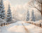 Kate Hiver Chemin Clôture Sapins Toile de fond en Laine conçue par Emetselch - Kate Backdrop FR