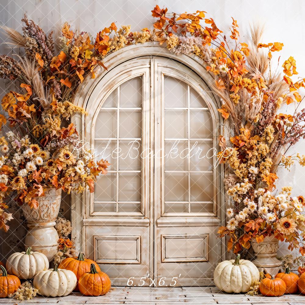 Kate Automne Arche Fleurs Citrouilles Toile de fond conçue par Emetselch