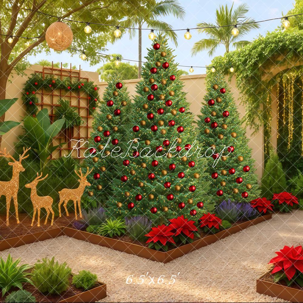 Kate Noël Jardin Sapins Rennes Toile de fond conçue par Mini MakeBelieve - Kate Backdrop FR