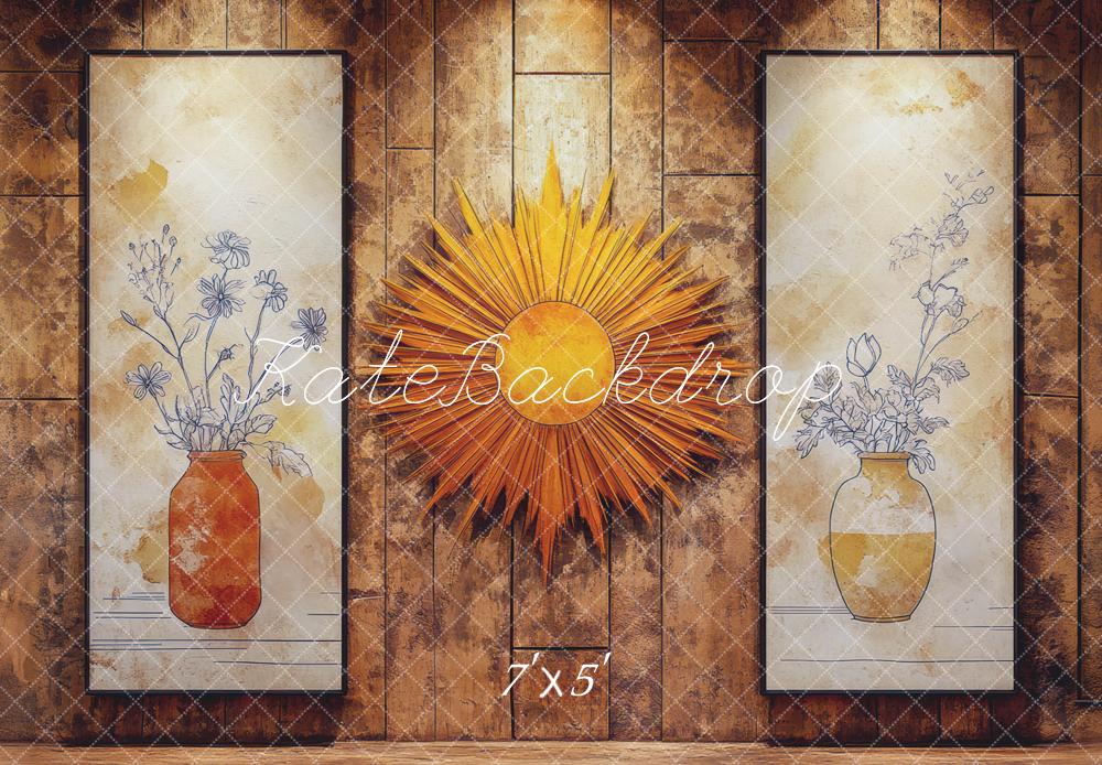 Kate Mur Bois Soleil Vase Cadre Toile de fond conçue par Mini MakeBelieve