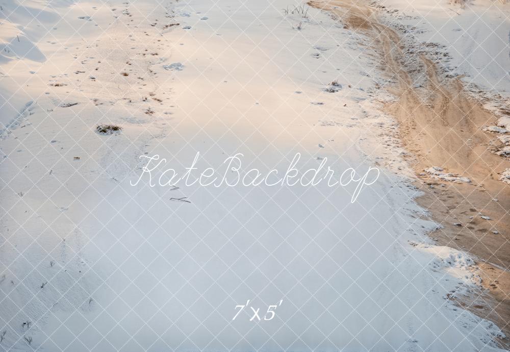 Kate Hiver Chemin Neige Traces Sol Toile de fond conçue par kate image - Kate Backdrop FR