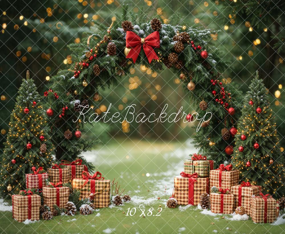 Kate Noël Arche Sapins Cadeaux Toile de fond conçue par Emetselch - Kate Backdrop FR