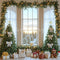 Kate Noël Fenêtre Arbres Cadeaux Blanc Toile de fond conçue par Mini MakeBelieve - Kate Backdrop FR