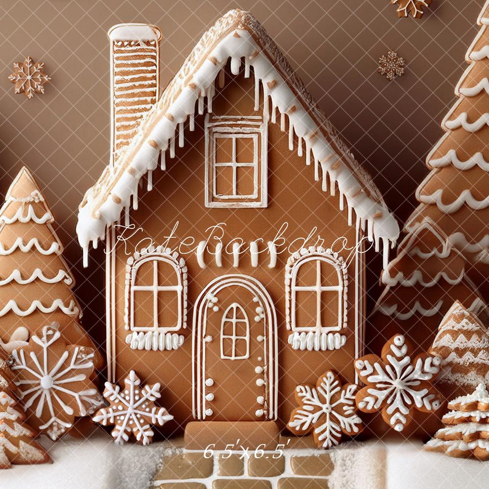 Kate Noël Maison Pain D’épice Flocons Toile de fond conçue par Mandy Ringe