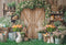 Kate Pâques Lapin Fleurs Porte Bois Toile de fond conçue par Emetselch - Kate Backdrop FR
