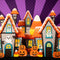 Kate Halloween Maisons Fantômes Citrouilles Toile de fond conçue par Patty Roberts