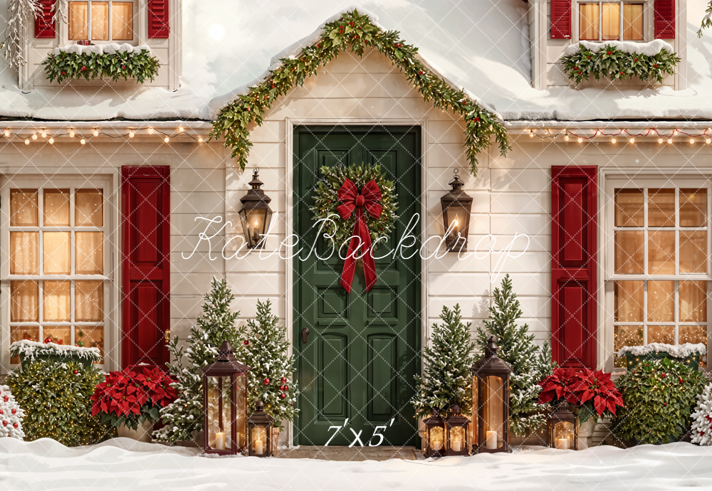 Kate Noël Maison Neige Lanternes Toile de fond conçue par Emetselch
