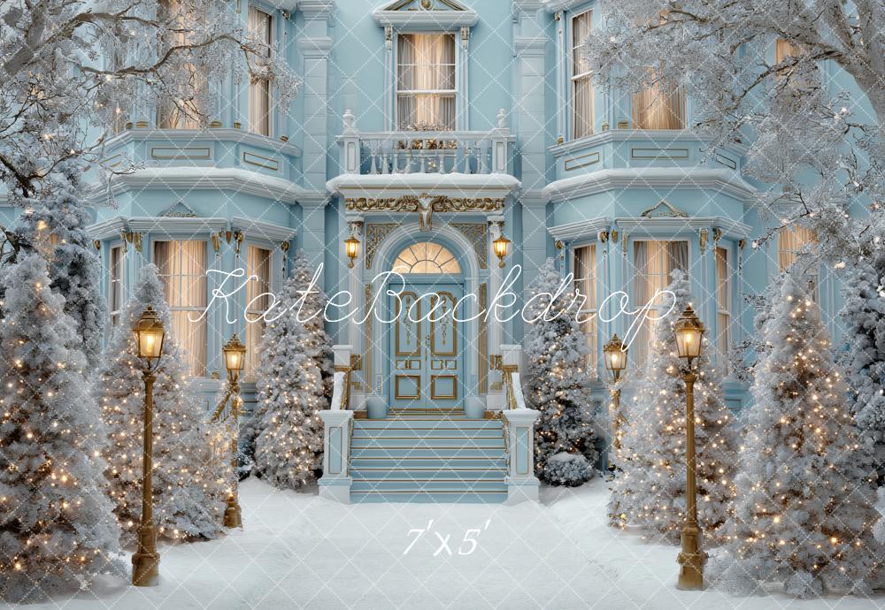 FLASH #1 Kate Hiver Maison Victorienne Neige Lumières Toile de fond conçue par Ashley Paul