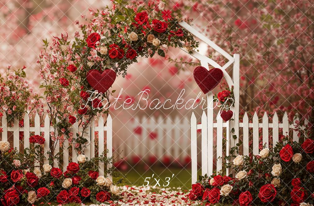 Kate Jardin Saint Valentin Arche Fleurs Toile de fond conçue par Emetselch