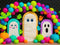 Kate Halloween Fantômes Citrouilles Ballons Toile de fond conçue par Mini MakeBelieve - Kate Backdrop FR