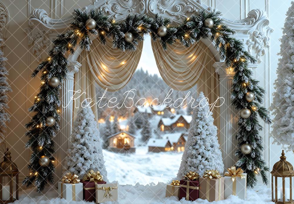 Kate Noël Neige Arche Vintage Cadeaux Toile de fond conçue par Mini MakeBelieve