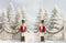 Kate Noël Casse-Noisette Sapins Neige Toile de fond en Laine conçue par Emetselch