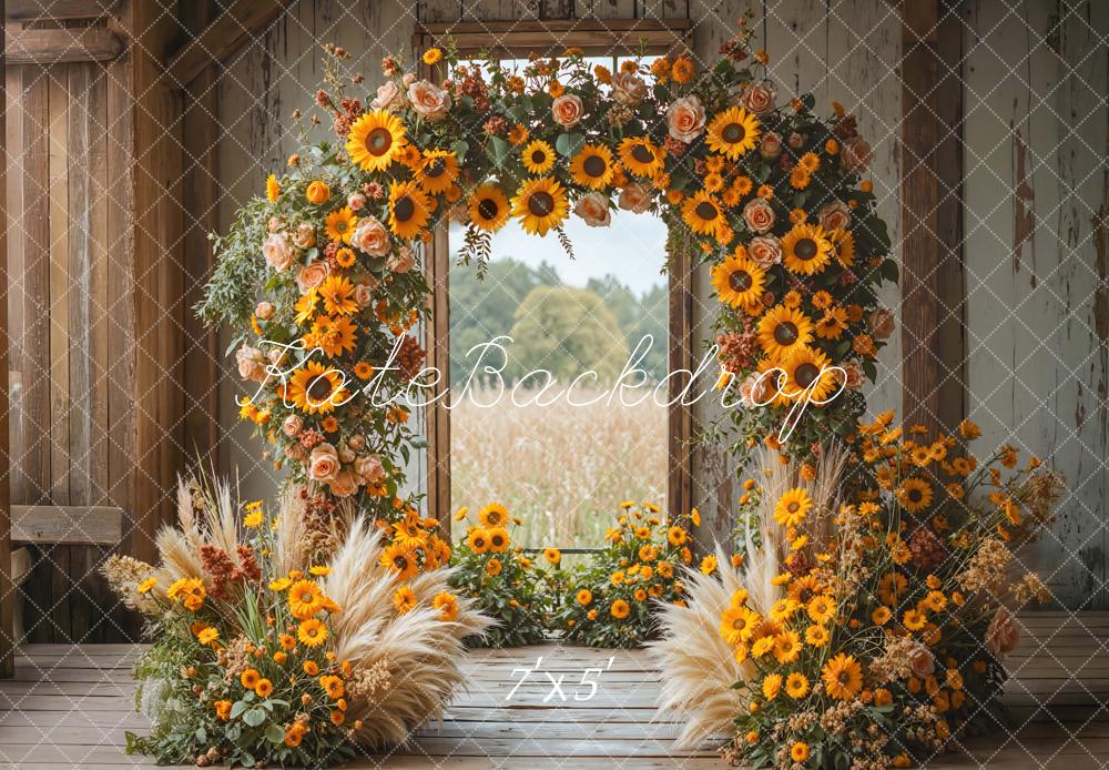 Kate Automne Arc Tournesol Rustique Toile de fond conçue par Mini MakeBelieve