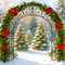Kate Noël Arche Sapins Neige Toile de fond conçue par Mini MakeBelieve - Kate Backdrop FR