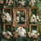 Kate Cadres Dorés Fleurs Vert Toile de fond conçue par Mini MakeBelieve