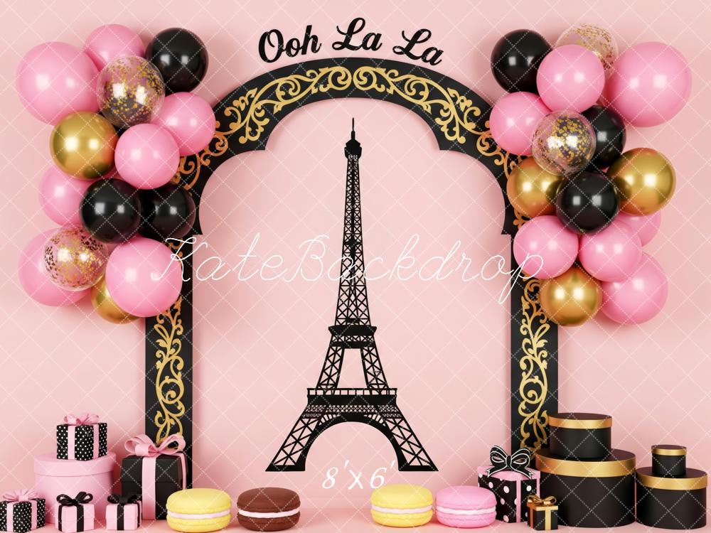 Kate Paris Arche Tour Eiffel Ballons Toile de fond conçue par Patty Roberts - Kate Backdrop FR