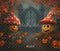 Kate Halloween Citrouilles Champignons Toile de fond en Laine conçue par Emetselch