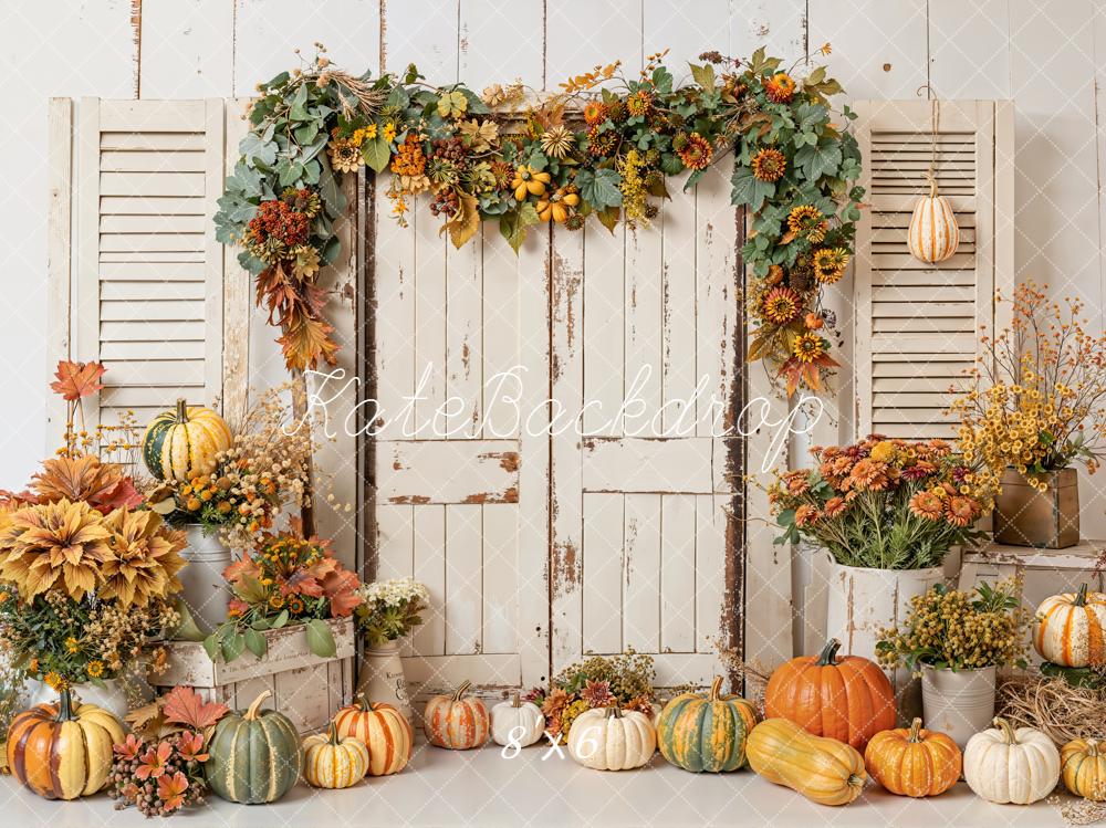 Kate Automne Citrouilles Porte Volets Toile de fond conçue par Emetselch