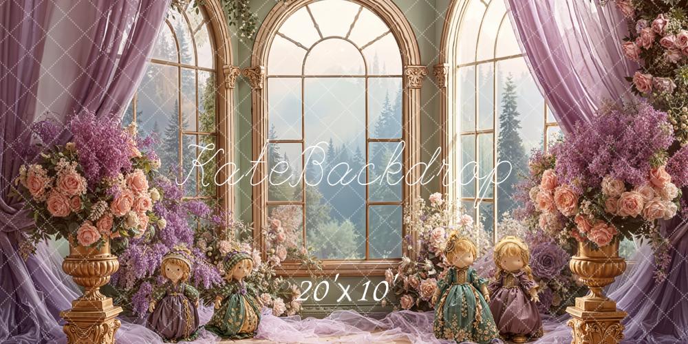Kate Fenêtre Fleur Poupées Violet Toile de fond conçue par Emetselch