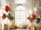 Kate Noël Ballons Cadeaux Doré Toile de fond en Laine conçue par Emetselch - Kate Backdrop FR
