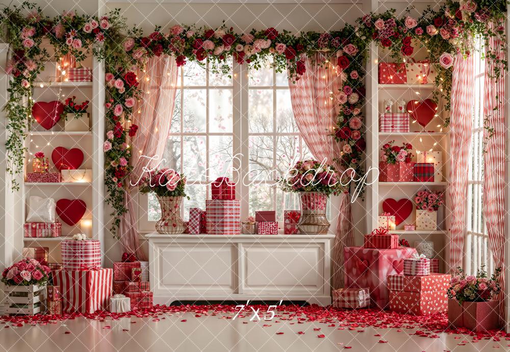 FLASH #1 Kate Saint Valentin Fleurs Fenêtre Cadeaux Toile de fond conçue par Emetselch