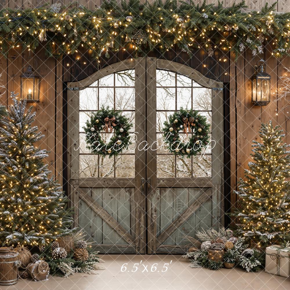 Kate Noël Porte Sapins Décorations Bois Toile de fond conçue par Emetselch - Kate Backdrop FR