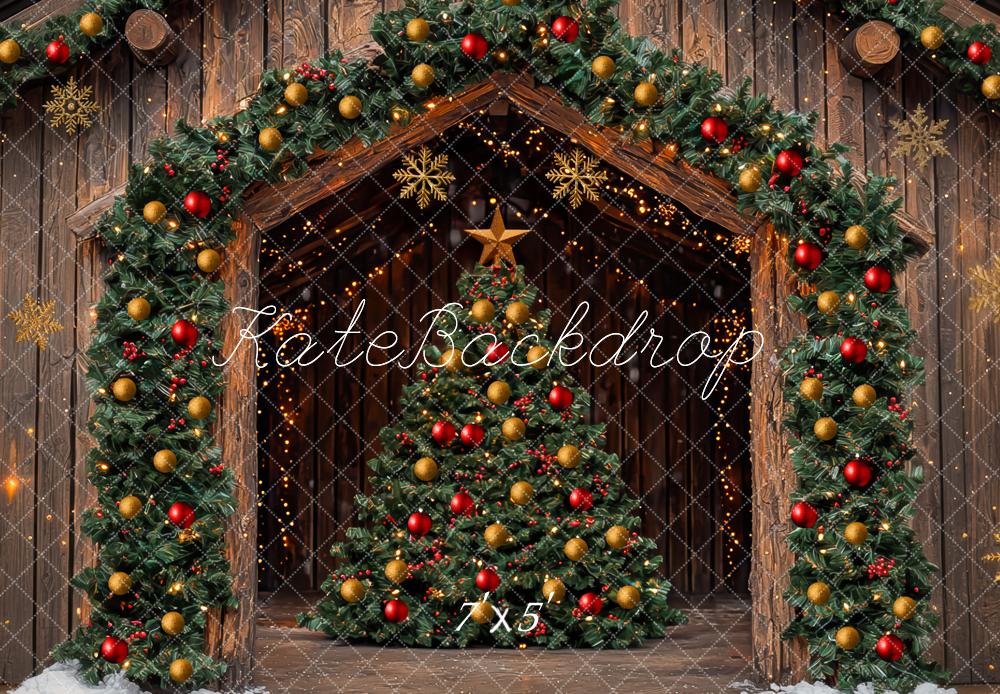 Kate Sapin de Noël Chalet Décorations Toile de fond conçue par Mini MakeBelieve