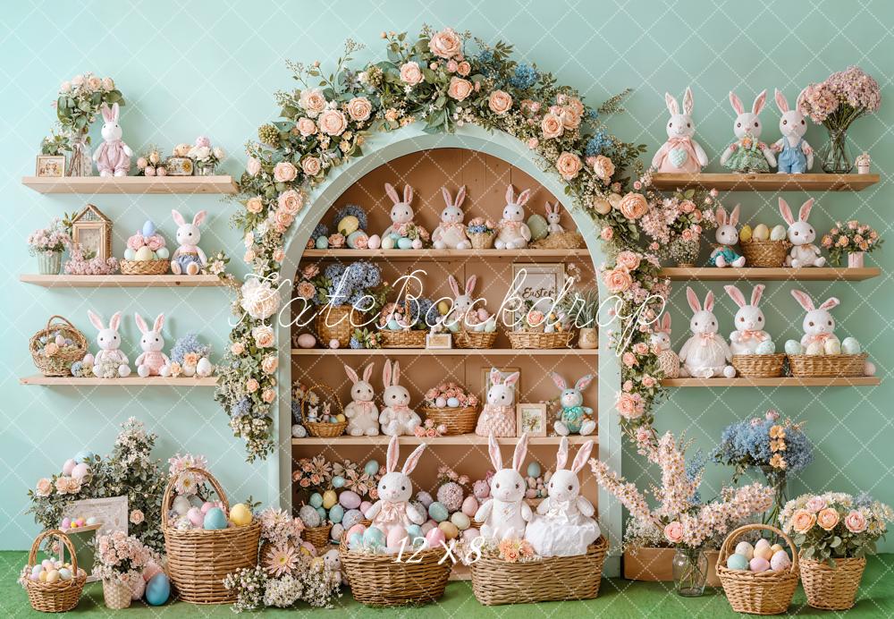Kate Pâques Lapins Œufs Placard Toile de fond en Laine conçue par Emetselch